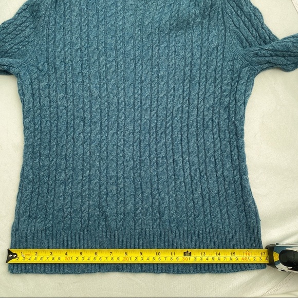 Express Design Studio Y2K cashmere blend teal sweater - Picture 9 of 11